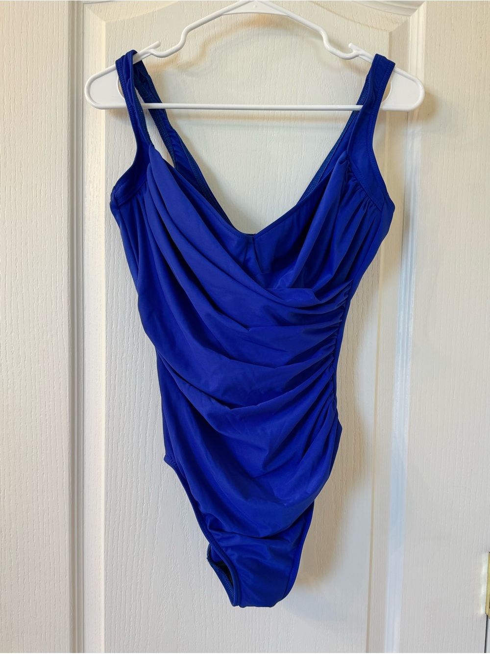 Miraclesuit One Piece Ruched Underwire Swimsuit Blue Size 14DD